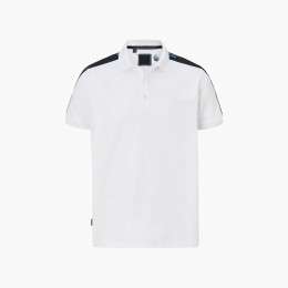 Taped Polo Shirt - White/Deep Water Blue